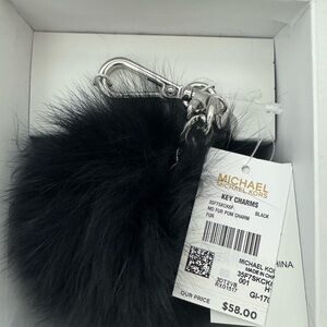Michael Kors Black Key Pom-Pom